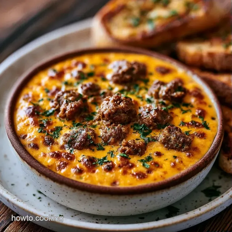 Warm melted cheese dip served in a white bowl surrounded by crispy corn tortilla chips on a rustic wooden board.