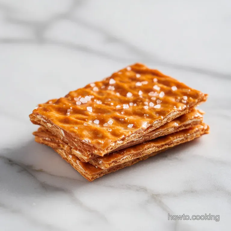 Squares of crisp cracker toffee artfully arranged on a white plate, chocolate chips catching the light. Ready to be shared.