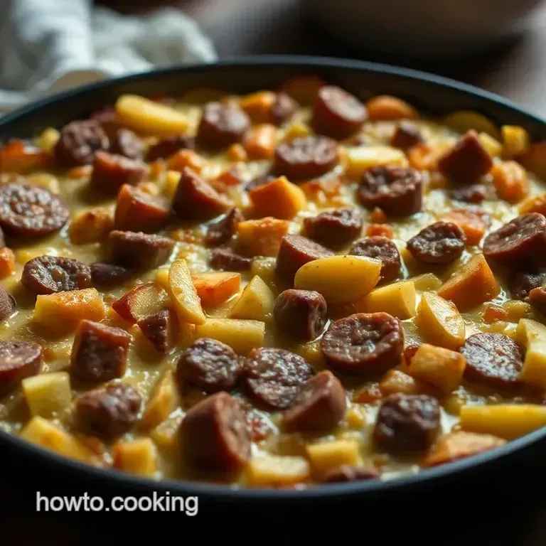 Sausage Apple and Cheddar Strata