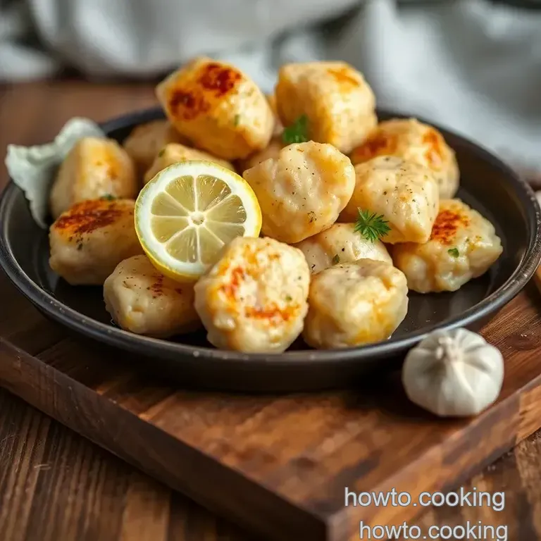 Sautéed Chicken Bites with Lemon & Garlic presentation