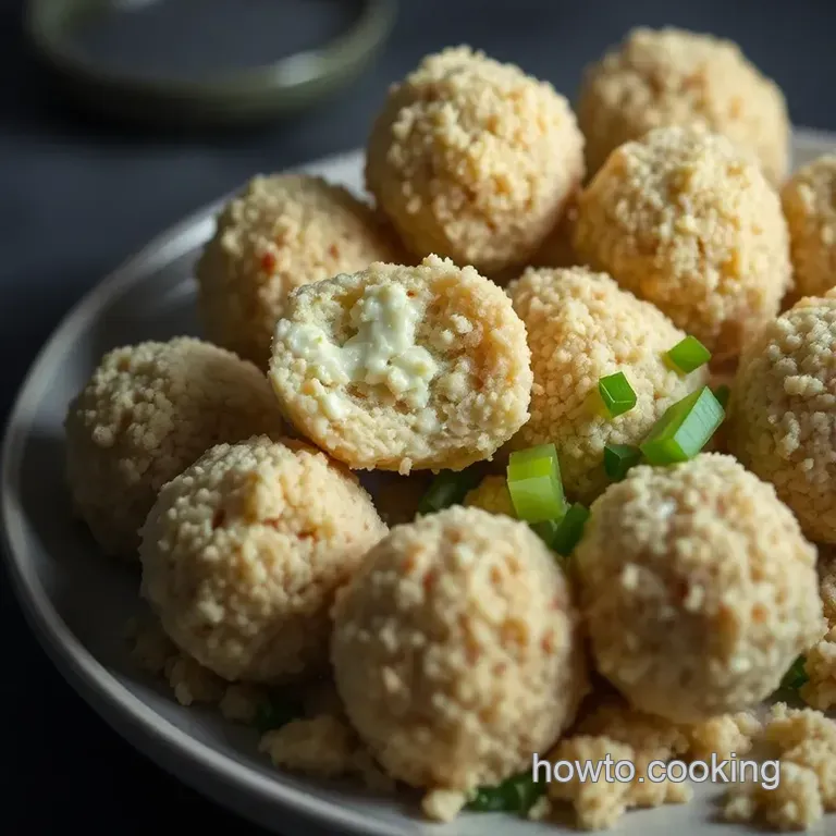 Savory Crab Balls with Zesty Dip presentation