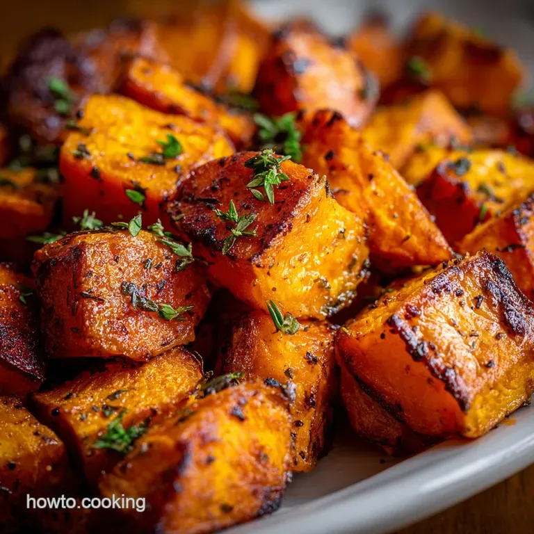 Savory Roasted Sweet Potatoes with Smoked Paprika and Rosemary presentation