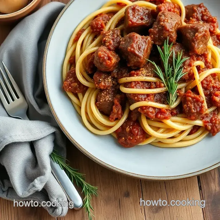 Hearty Sear Lamb Ragu with Rosemary & Red Wine presentation