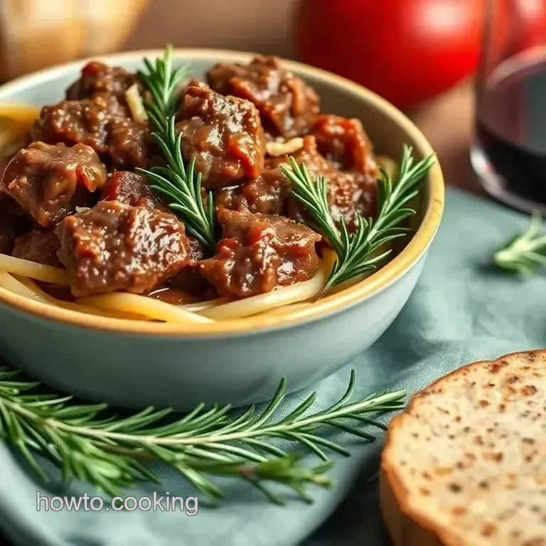 Hearty Sear Lamb Ragu with Rosemary & Red Wine