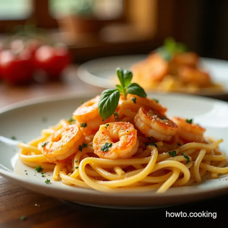 Shrimply Irresistible Creamy Cheesy Shrimp Pasta presentation