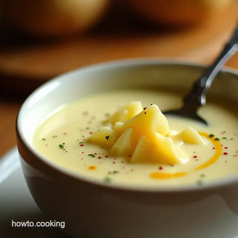 The Comfort Classic Silky Smooth Potato and Leek Soup Vichyssoise but Hot presentation