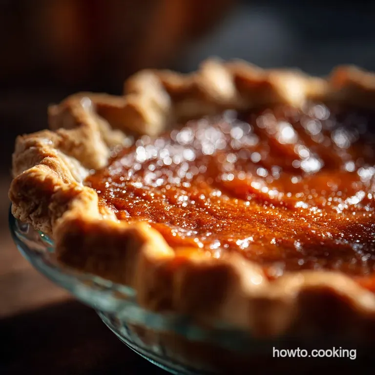 Pumpkin Pie with Silky Filling and Flaky Butter Crust presentation