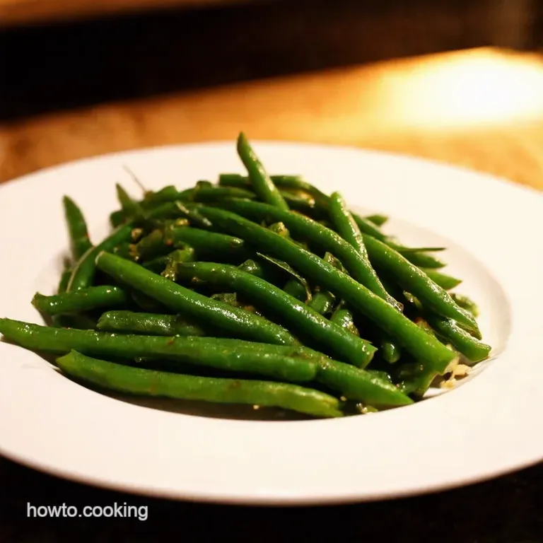 Sizzling Garlic Green Beans presentation