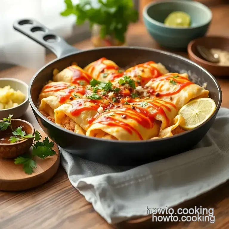 Quick Skillet White Chicken Enchiladas presentation