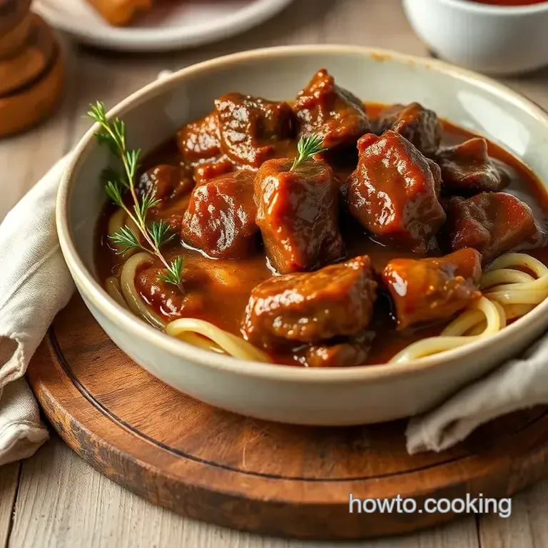 Slow-Cooked Beef Bourguignon Delight presentation