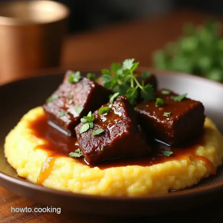 Slow Cooker Balsamic Glazed Short Ribs presentation