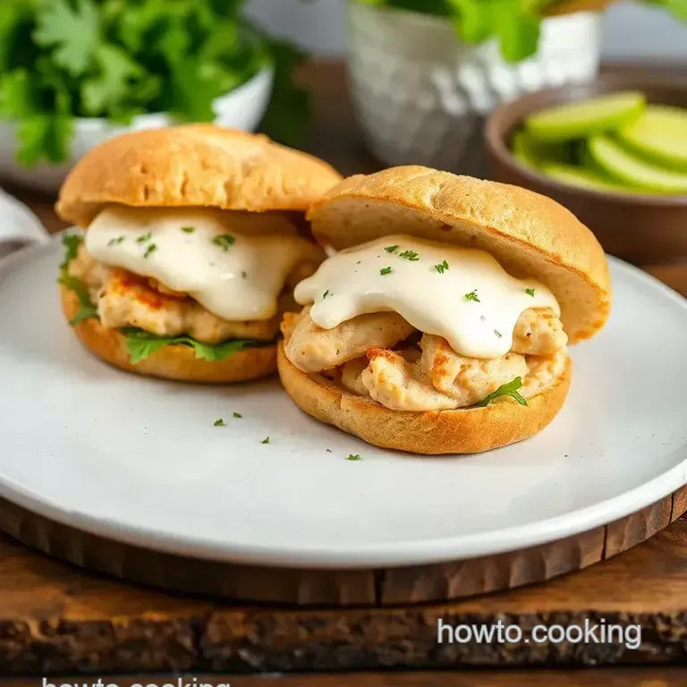 Slow Cooker Creamy Ranch Chicken Sandwiches presentation