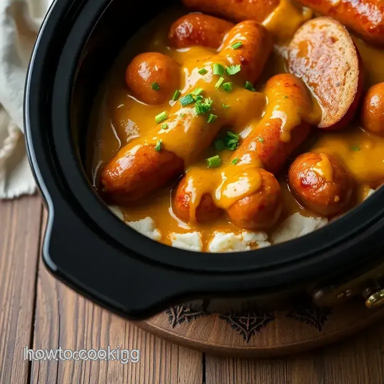 Slow Cooker Smoked Sausage Cheesy Delight presentation