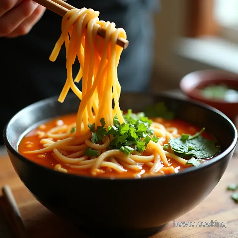 Slurptastic Vegetarian Udon Soup a Hearty Healthy Bowl presentation