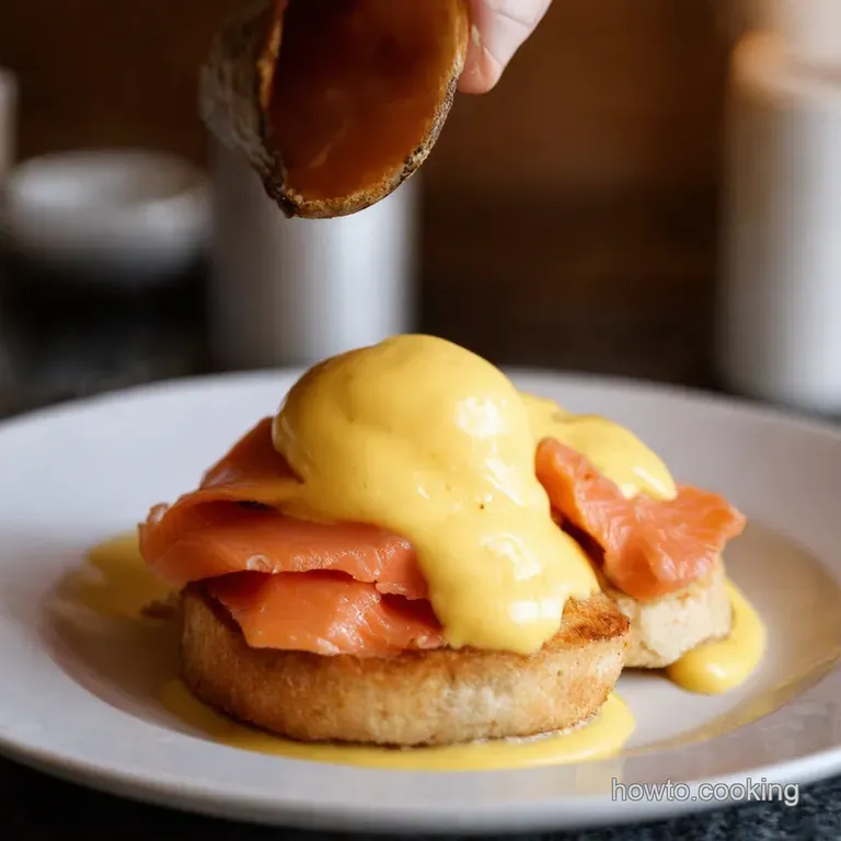 Smoked Salmon Eggs Benedict with Dill Hollandaise presentation