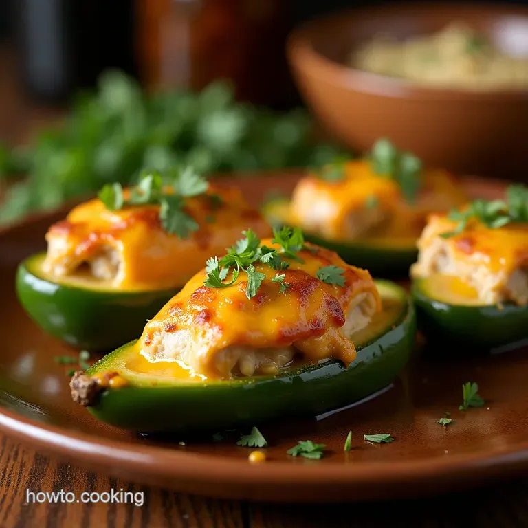 Smoky Poblano Queso Fundido Chicken Boats presentation