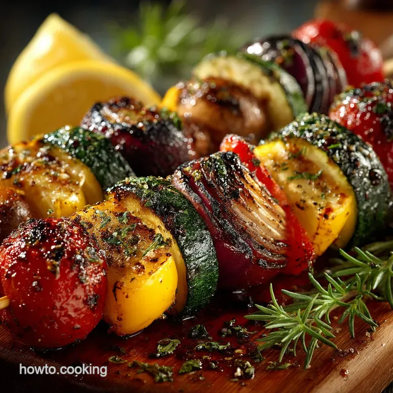 Smoky Lemon Herb Vegetable Kebabs The BBQ Crowd Pleaser presentation