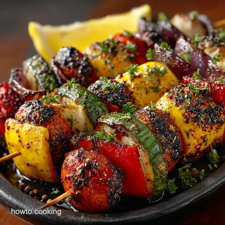Smoky Lemon Herb Vegetable Kebabs The BBQ Crowd Pleaser