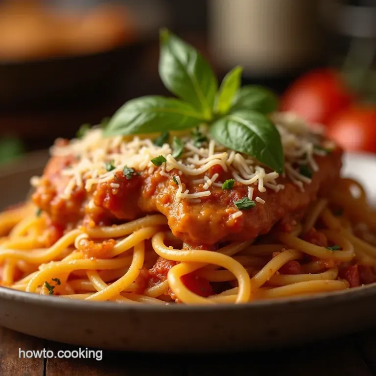 Onepan Smoky Rotel Chicken Spaghetti Bake presentation