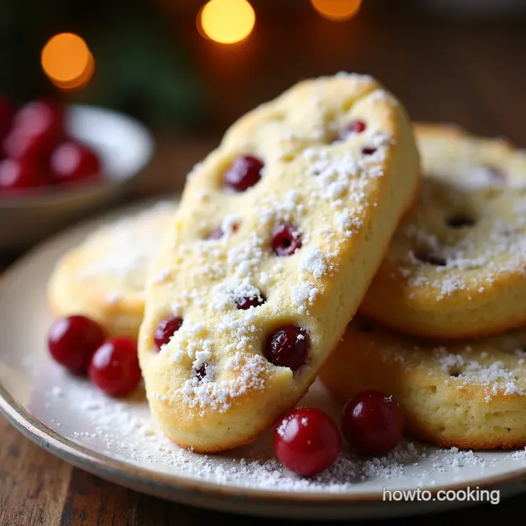 Snowy White Chocolate Cranberry Shortbread Bites presentation