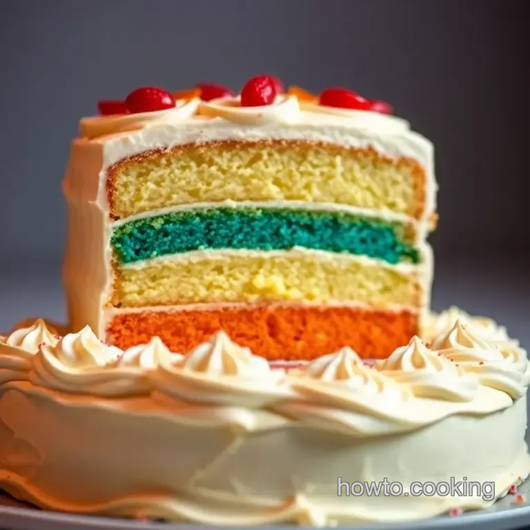 Sonic Rainbow Layer Cake presentation