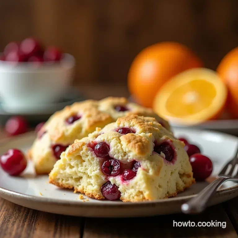 The Ultimate Zesty Cranberry Orange Sour Cream Scones presentation