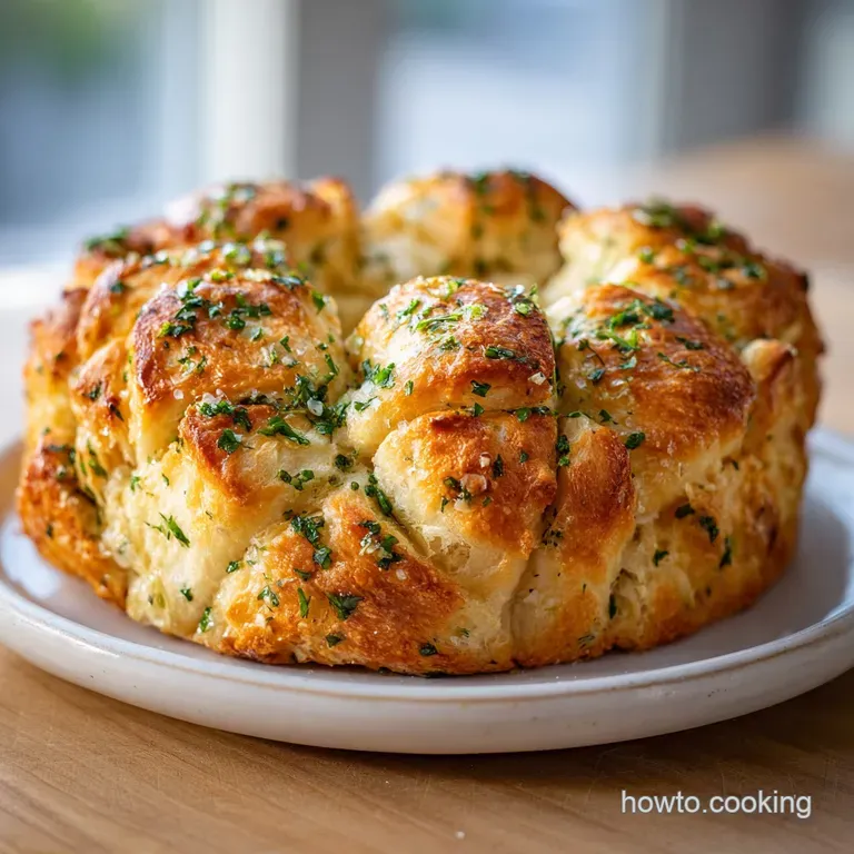 Warm, crusty sourdough garlic bread slices arranged on a wooden board, flecked with herbs, alongside a small bowl of olive...