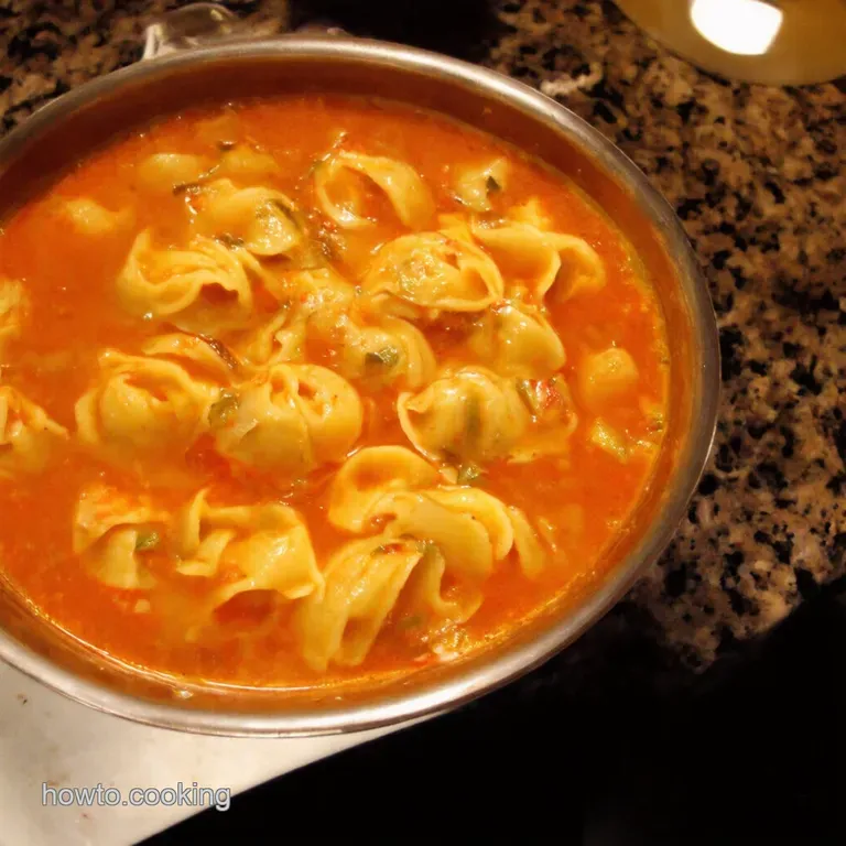 Speedy Satisfying Tortellini Soup presentation