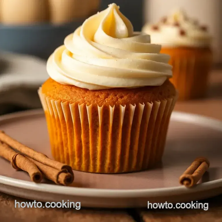 Spiced Pumpkin Cupcakes with Cream Cheese Frosting presentation