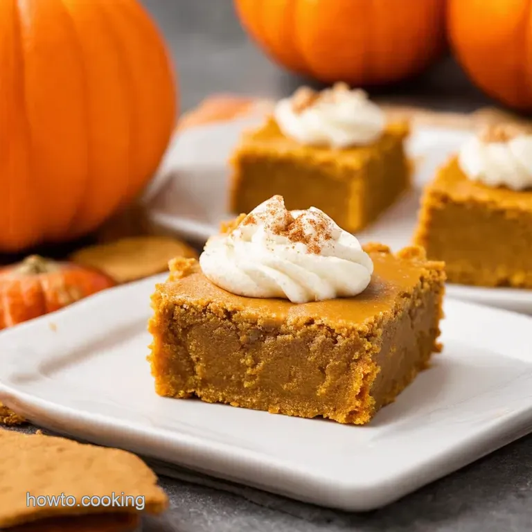 Spiced Pumpkin Pie Bars with Gingersnap Crust presentation