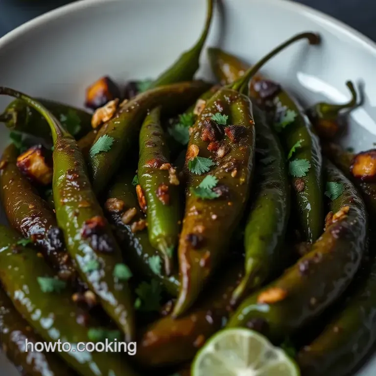 Spicy Roasted Chiles Toreados: a Fiery Delight presentation