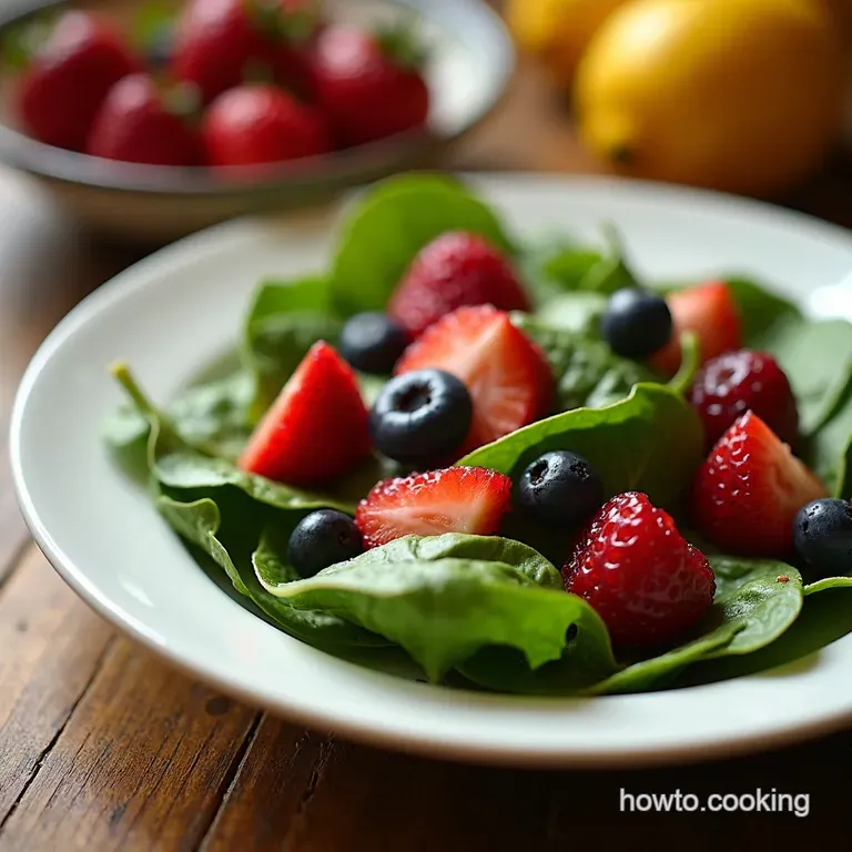 Spinach Berry Bliss Salad with Poppy Seed Vinaigrette presentation