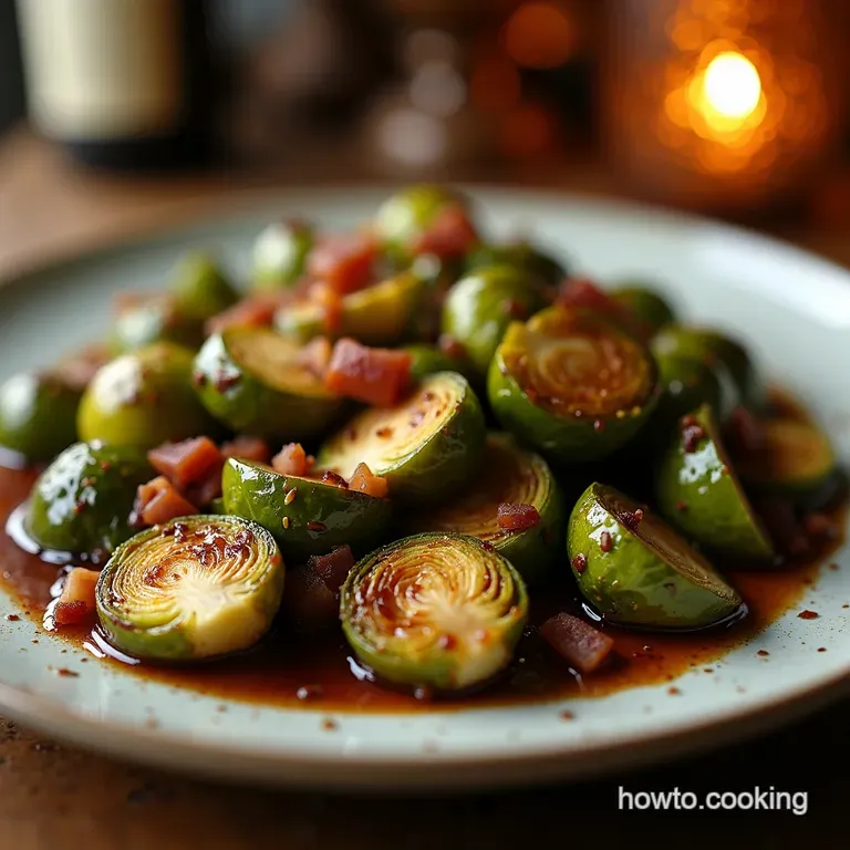 The Better Than Bacon Balsamic Glazed Brussels Sprouts presentation