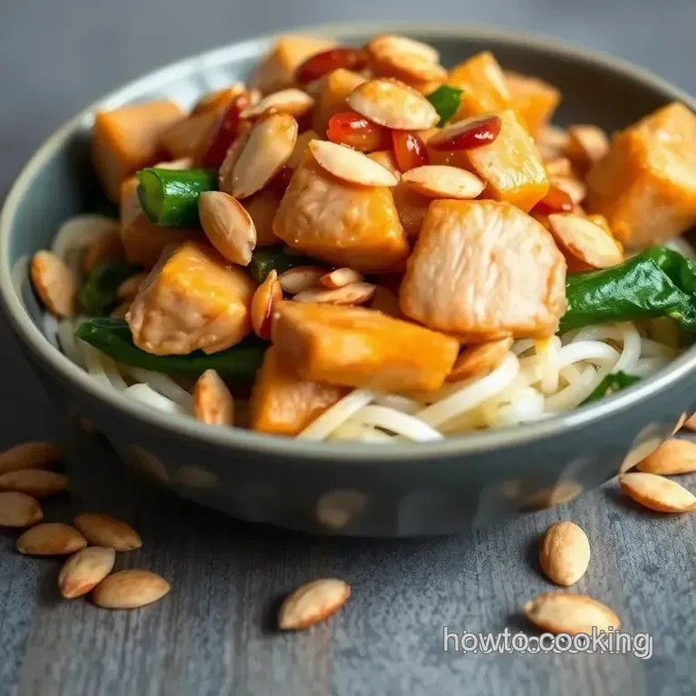 Almond-Crusted Chicken Stir-Fry Delight presentation