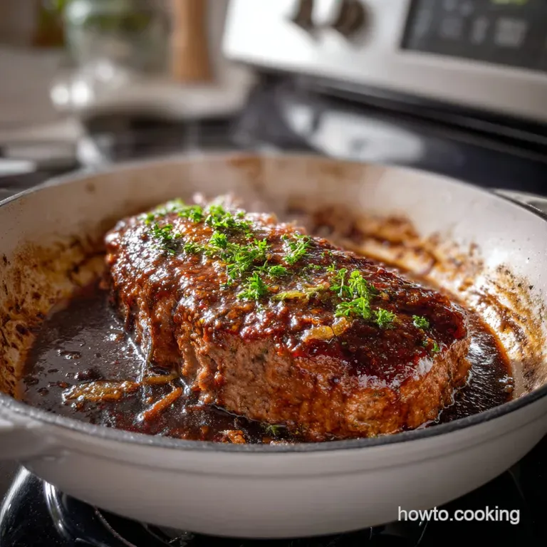 Stove Top Meatloaf: Easy Skillet Recipe presentation