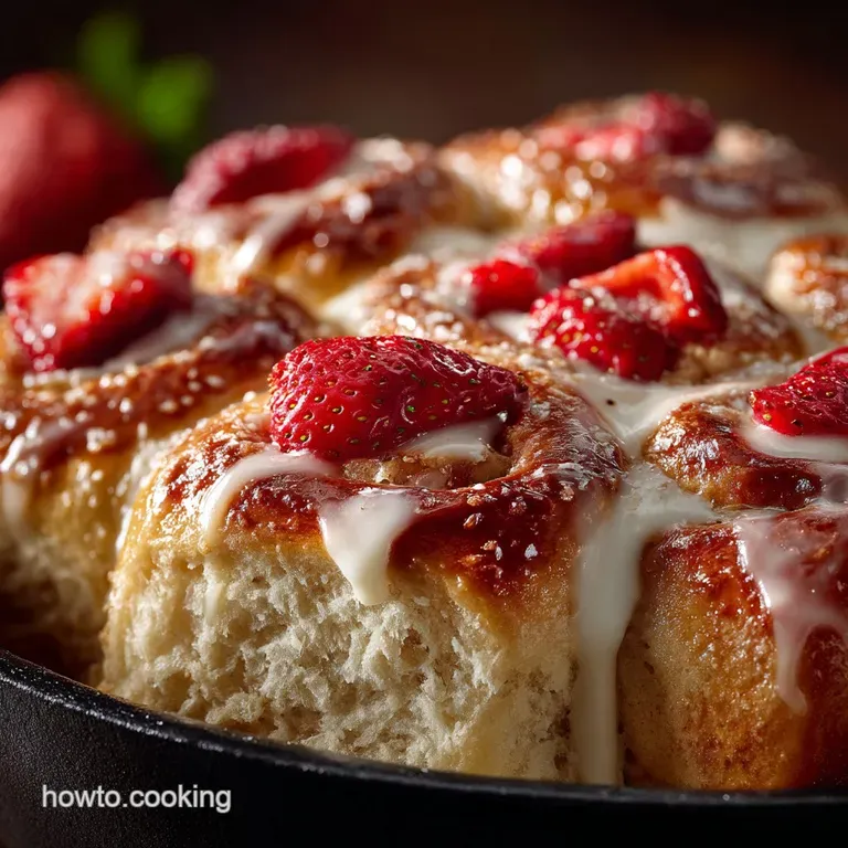 The Queen of Puddings Strawberries and Cream Sweet Rolls presentation
