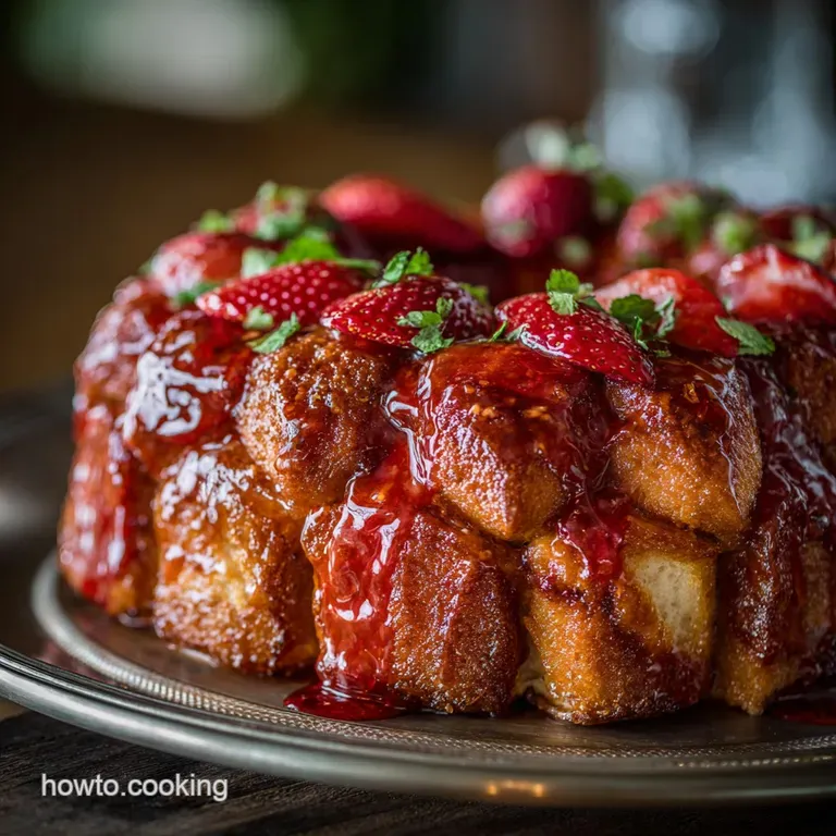 Strawberry Monkey Bread: the Glorious Strawberry Swirl Brunch Bake presentation