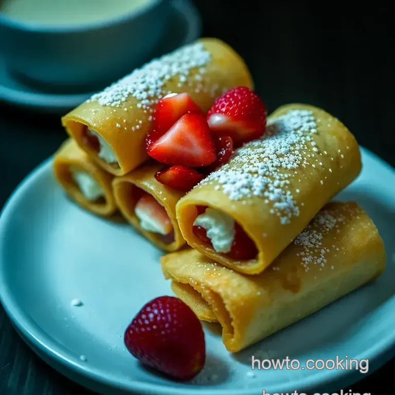Strawberry Cheesecake Egg Rolls presentation