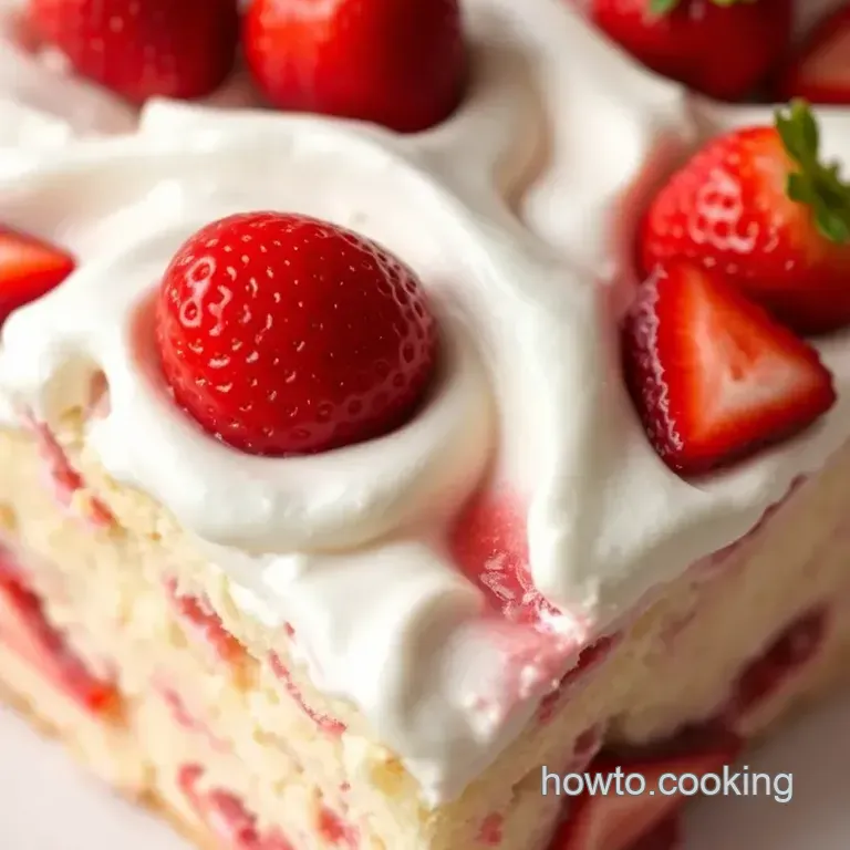 Strawberry Earthquake Cake presentation