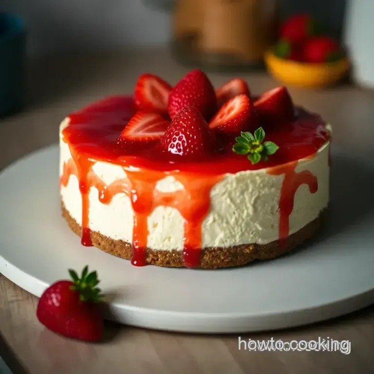 Strawberry Swirl Cheesecake Topping presentation