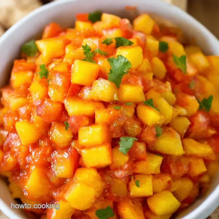Summer Peach Salsa Sunshine in a Bowl presentation