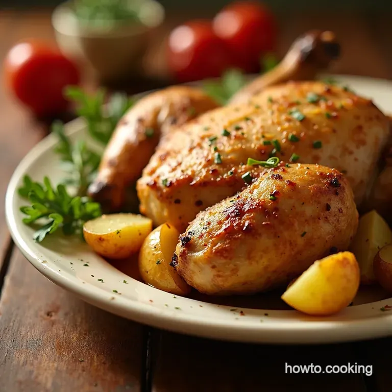 Sunday Best Baked Chicken and Potatoes presentation