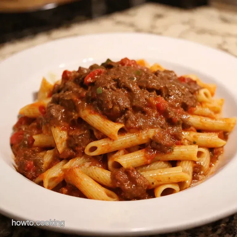 Sunday Gravy Pappardelle with Slowcooked Beef Ragu presentation