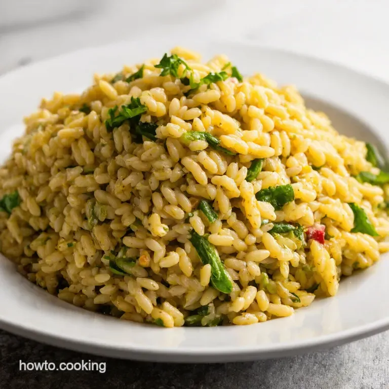Sunny Mediterranean Orzo Salad with LemonHerb Dressing presentation