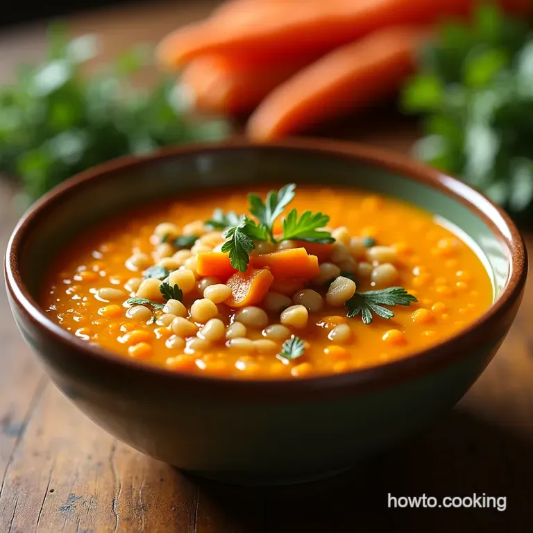 Sunshine Carrot Red Lentil Soup a Bowl of Warmth presentation