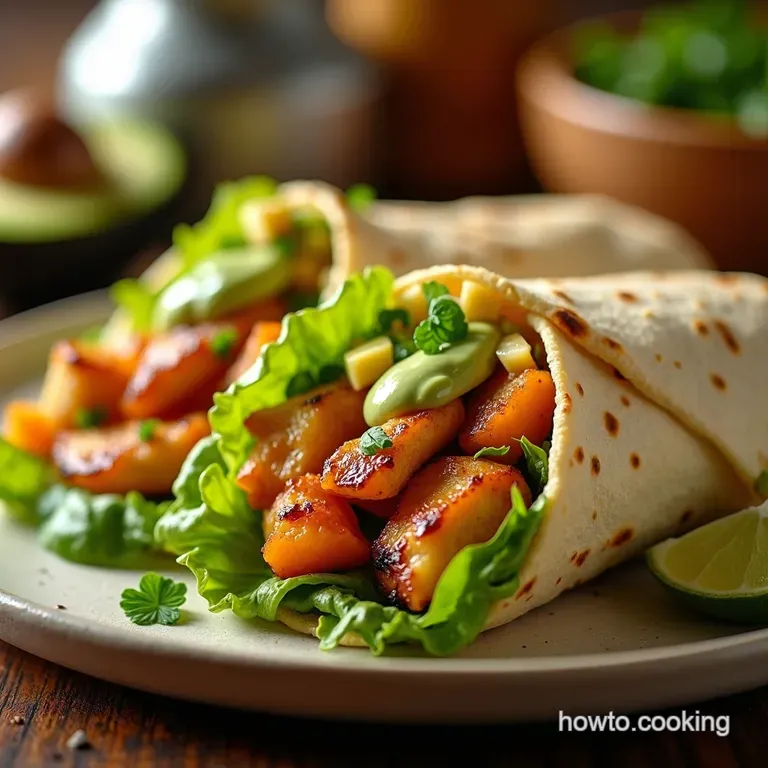 Sunshine Grilled Chicken Wraps with Zesty Avocado Crema presentation