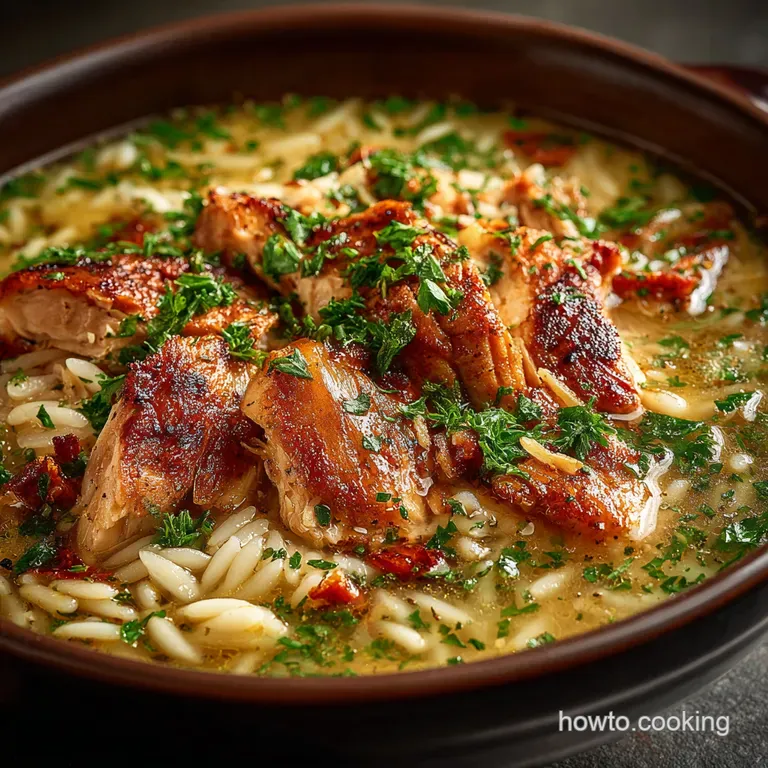 Sunshine Lemon Chicken Orzo Soup