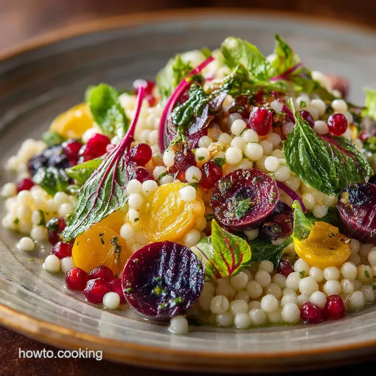 Pearl Couscous: Sunshine Salad with Roasted Vegetables presentation