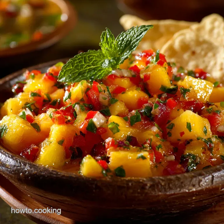The Ultimate Sunshine Salsa Tropical Pineapple and Mango presentation