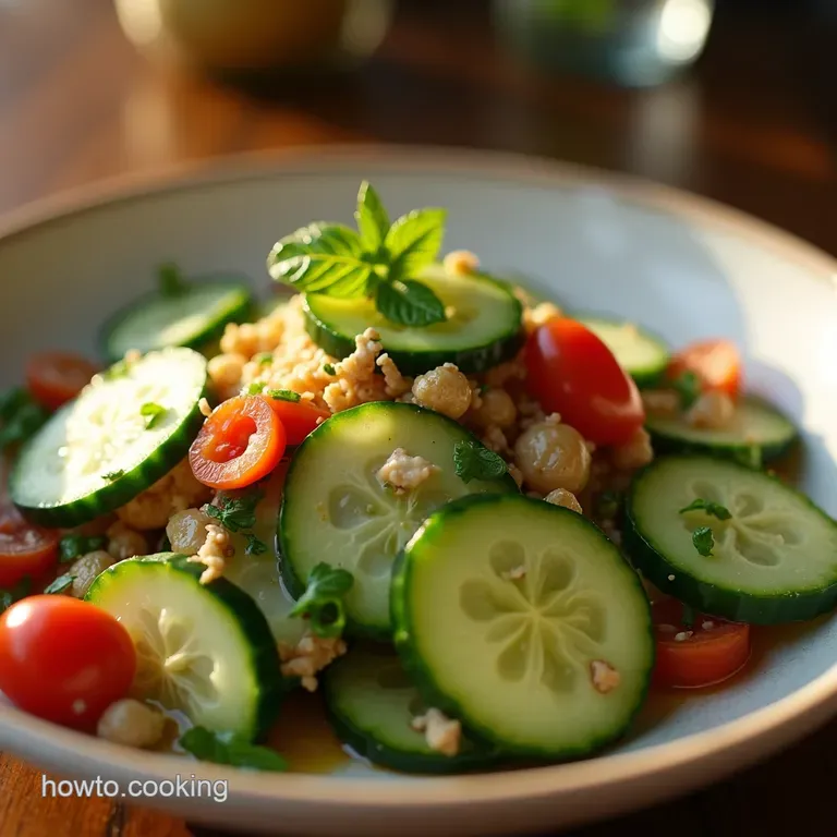 Sweet Tangy Pickled Cucumber Salad presentation